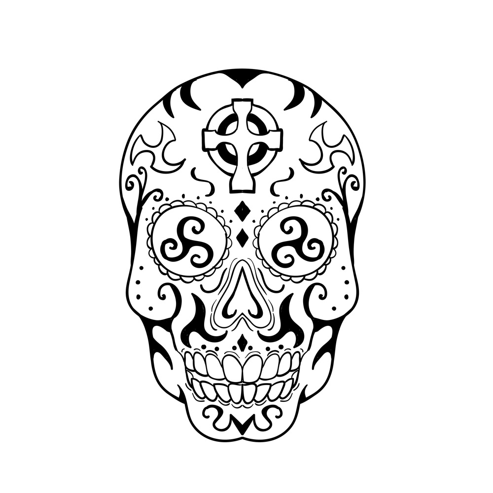 tattoo skull triskelion Triskele Mexican skull celtic cross cross calavera decoration tattooing