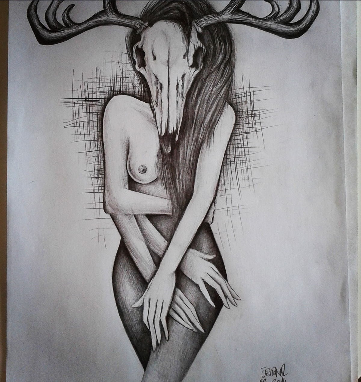 deer woman deerwoman drawings blackandwhite sketch tattoo tattoodesign   pencil