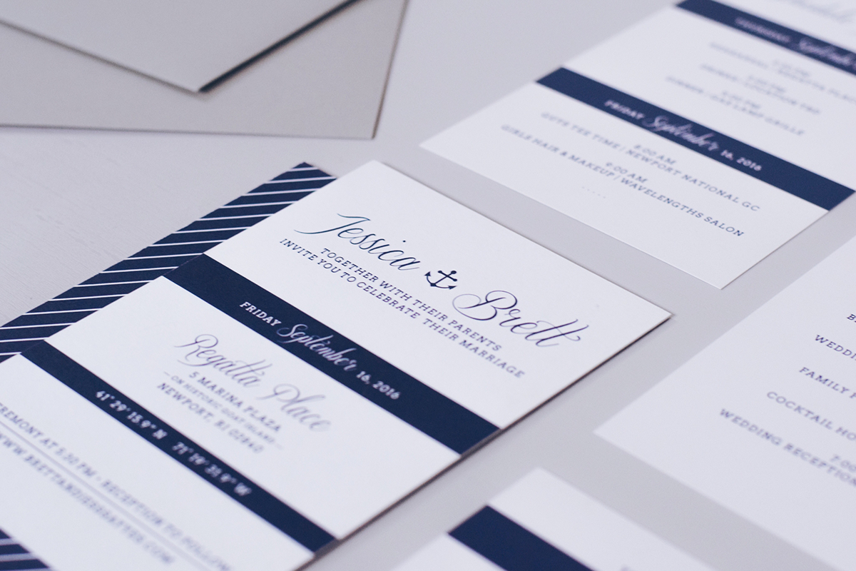 invitations Stationery suite wedding nautical stripes