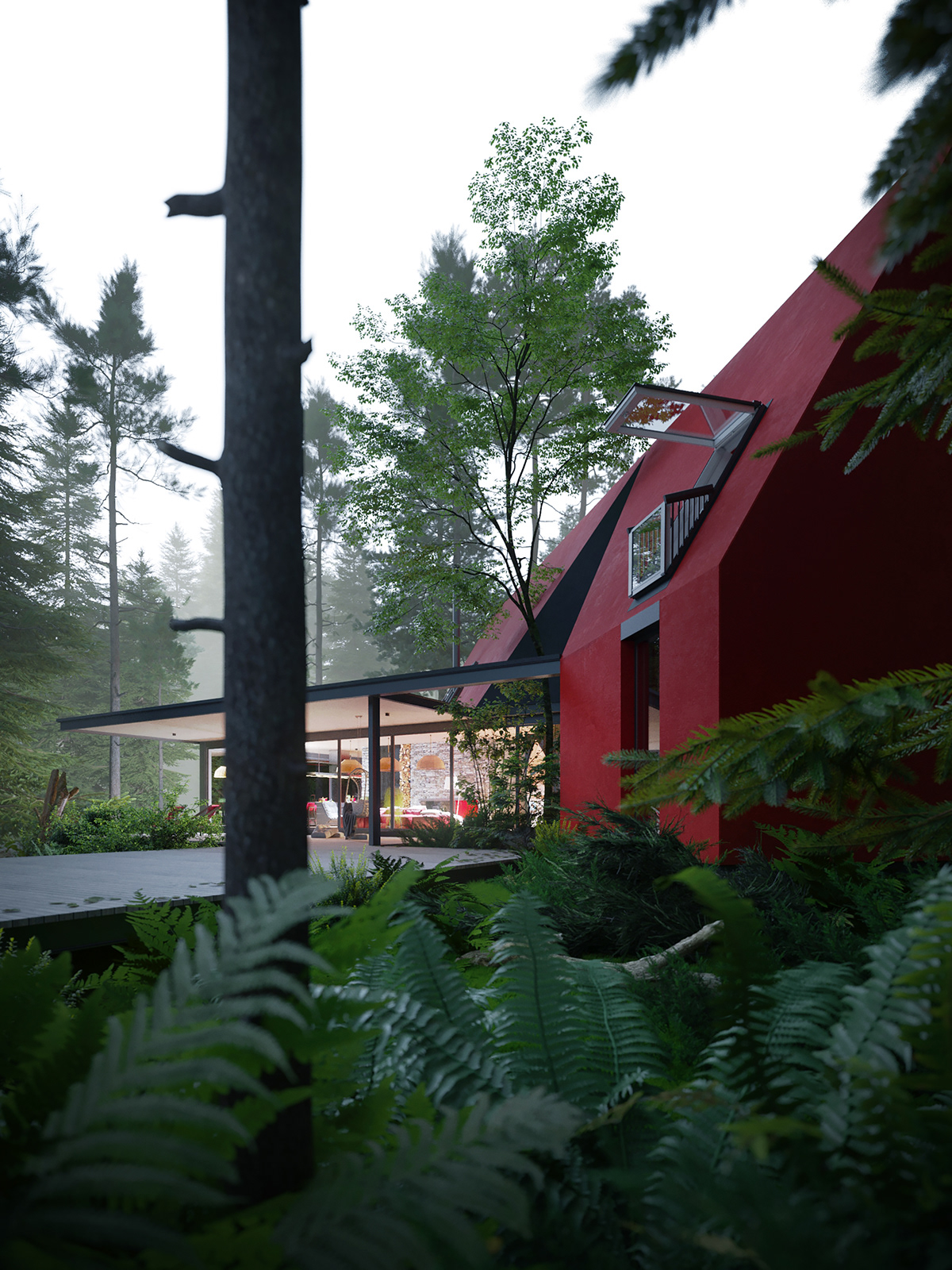 architecture minimalizm design visualization Render corona renderer forest modern house autodesk 3ds max CGI