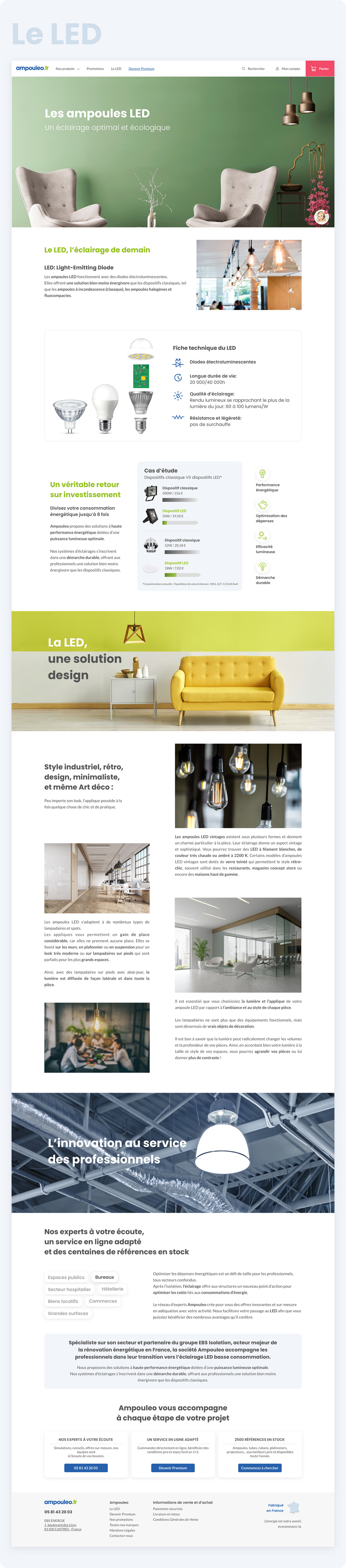 ampoule e-commerce light shop sketch UI ux Webdesign