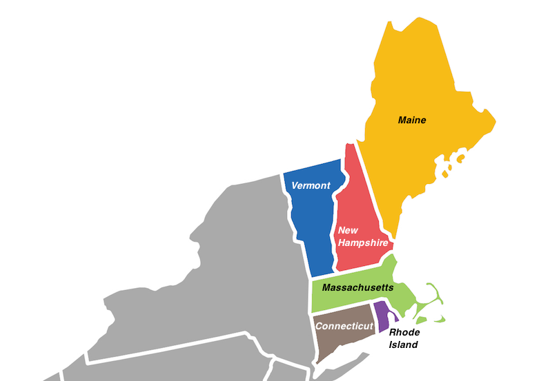 map of new england