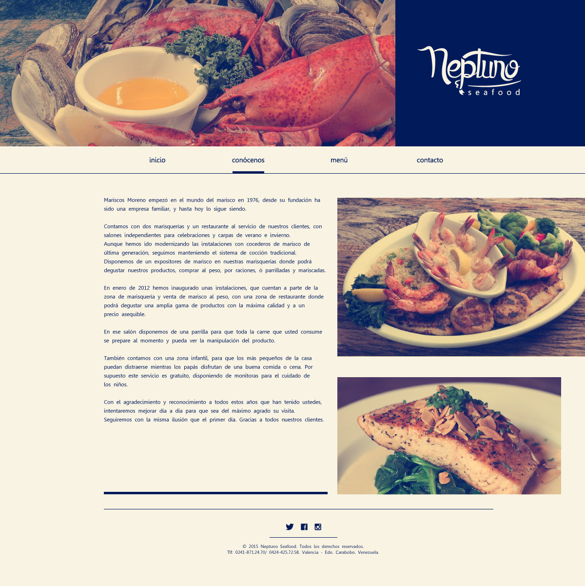 restaurant seafood Food  Web School Project logo blue Ocean comida mock up typography logo