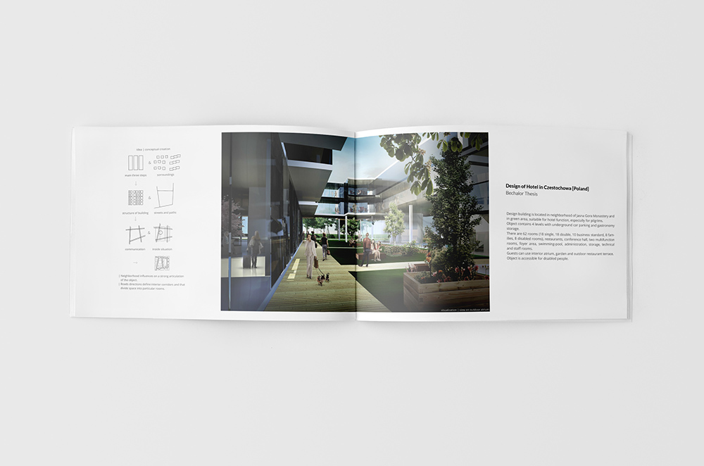 architectural brochure portfolio CV Resume Bi-fold building Education architect people print ready