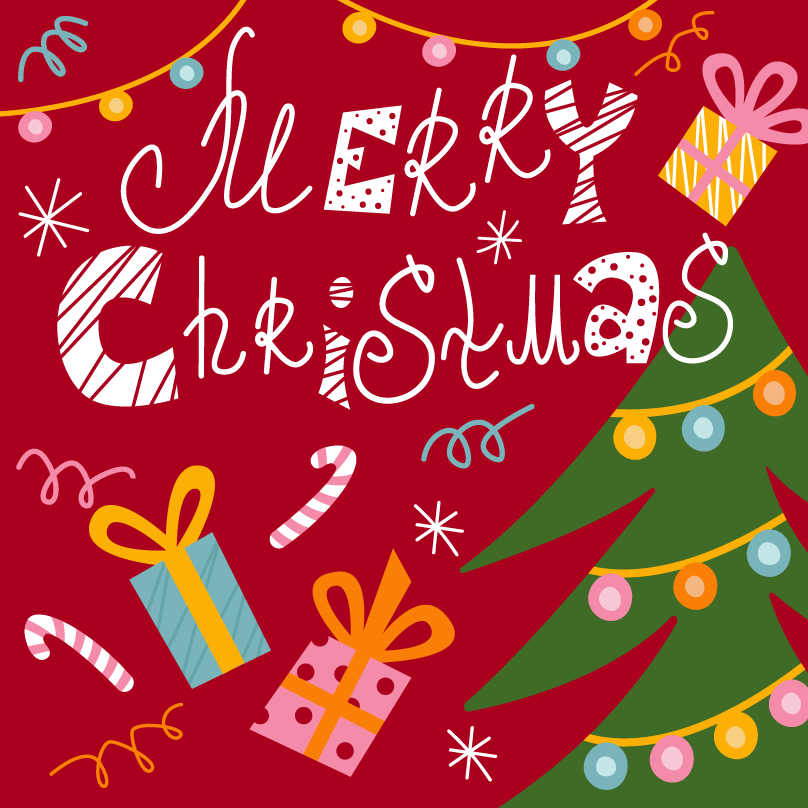 card Christmas christmas card christmas Tree graphic design  Holiday holiday card Vector Illustration winter xmas