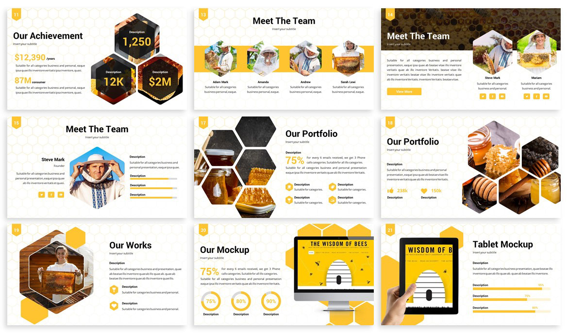 Food  GS Themes Health honey keynote themes pitchdeck powerpoint template powerpoint themes presentation template slides