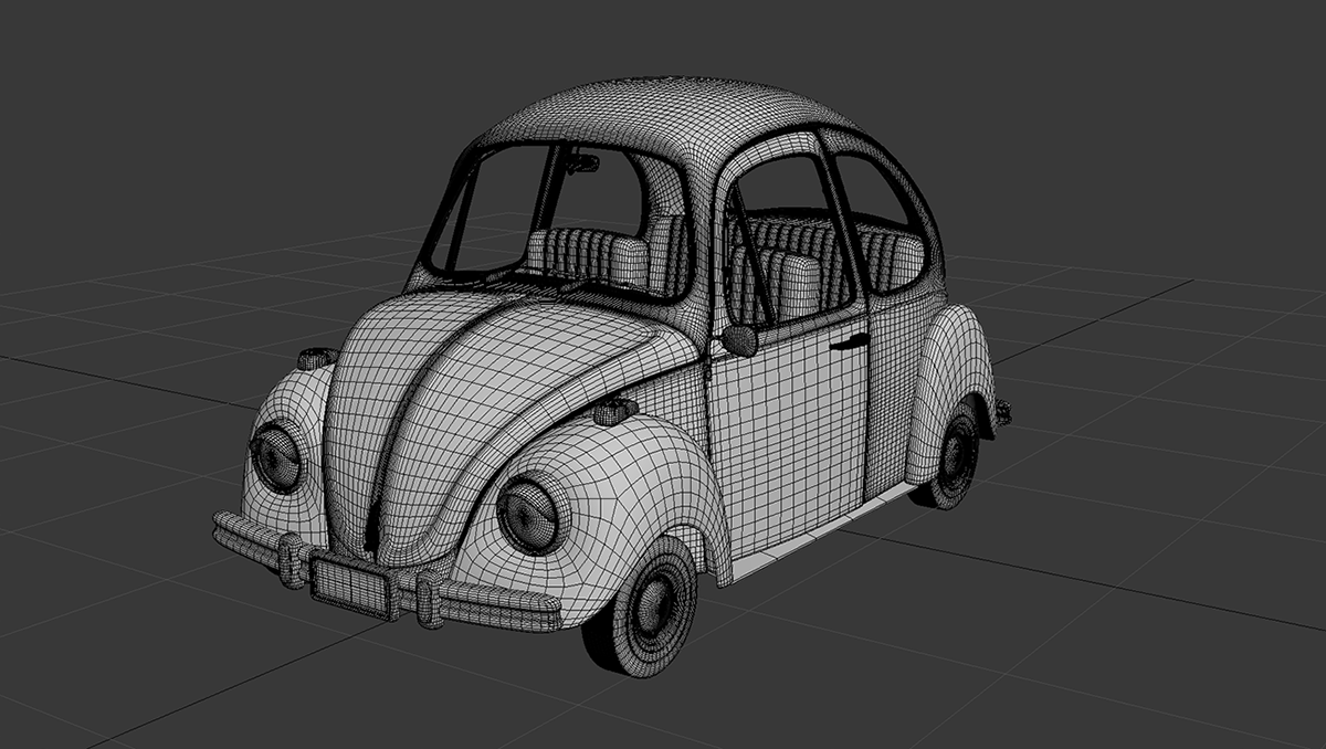 beetle fusca model 3D Render