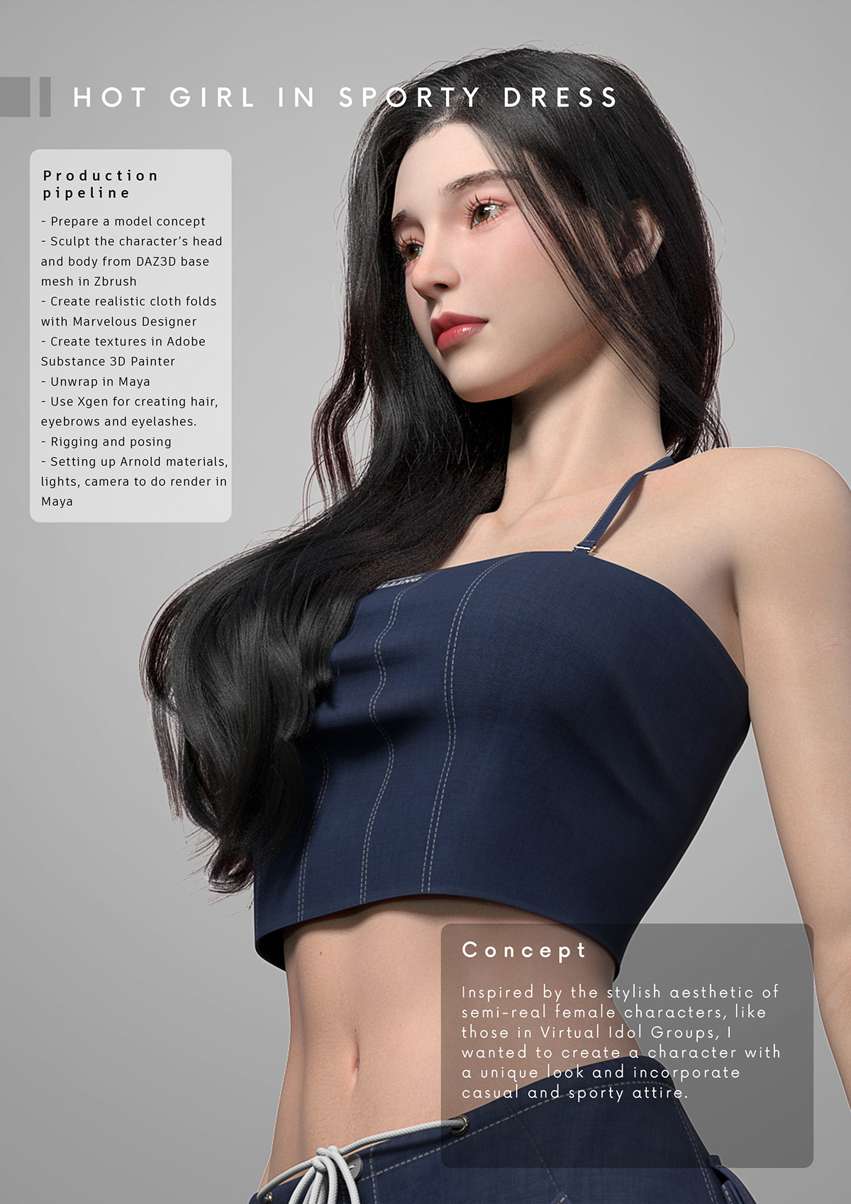3d digital character modeling Human 3D real-time anatomy digital cloth digital Fashion Digital  Live Action CG/VFX cartoon character SemiRealism