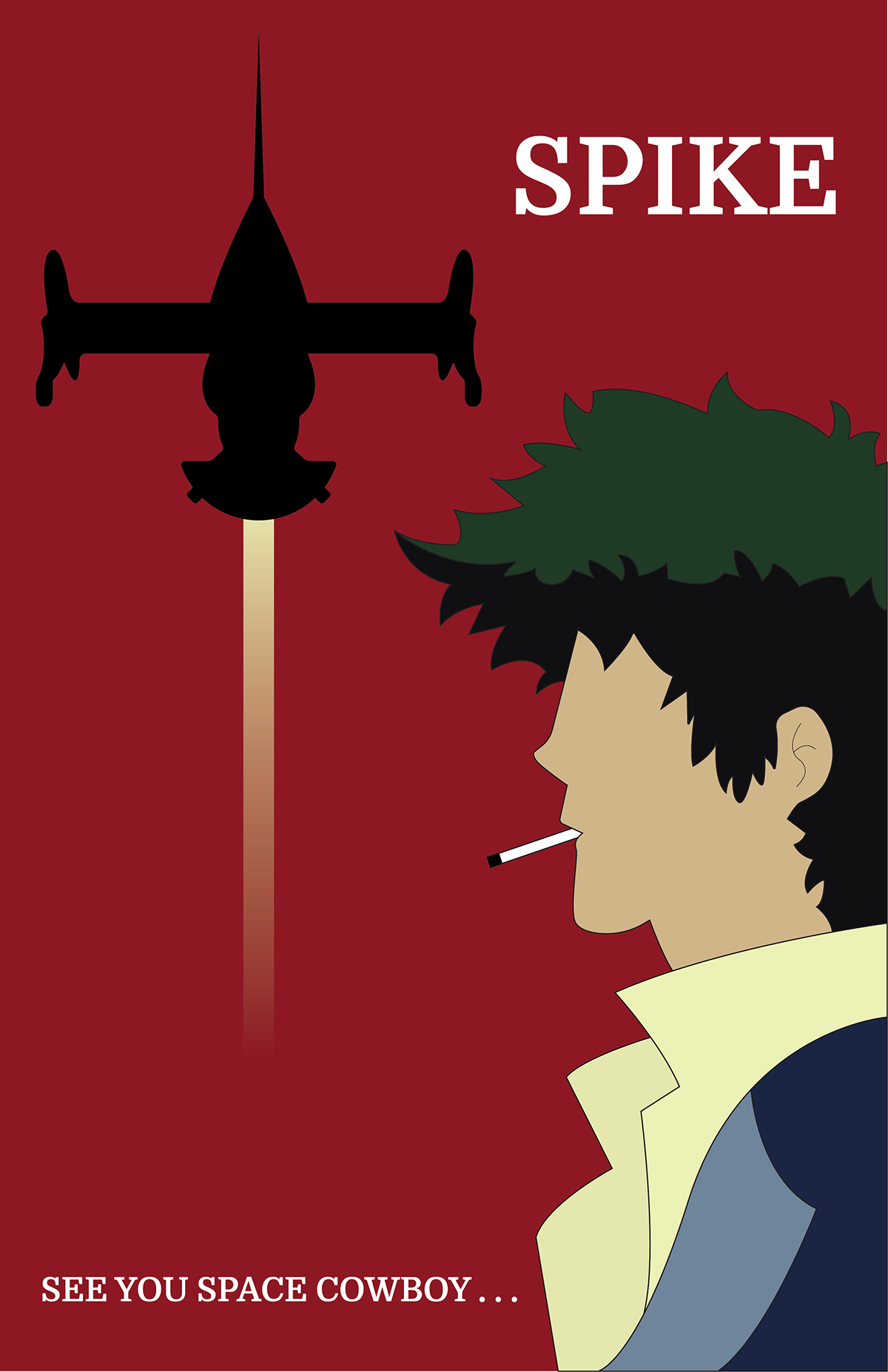 spike cowboy bebop anime vector Character design  ILLUSTRATION  bebop