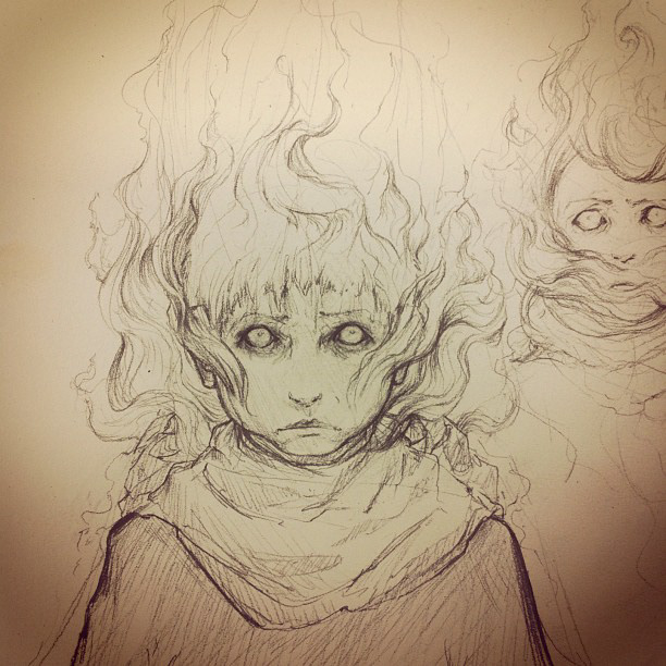 sketch sketches doodles Demons demon concept art
