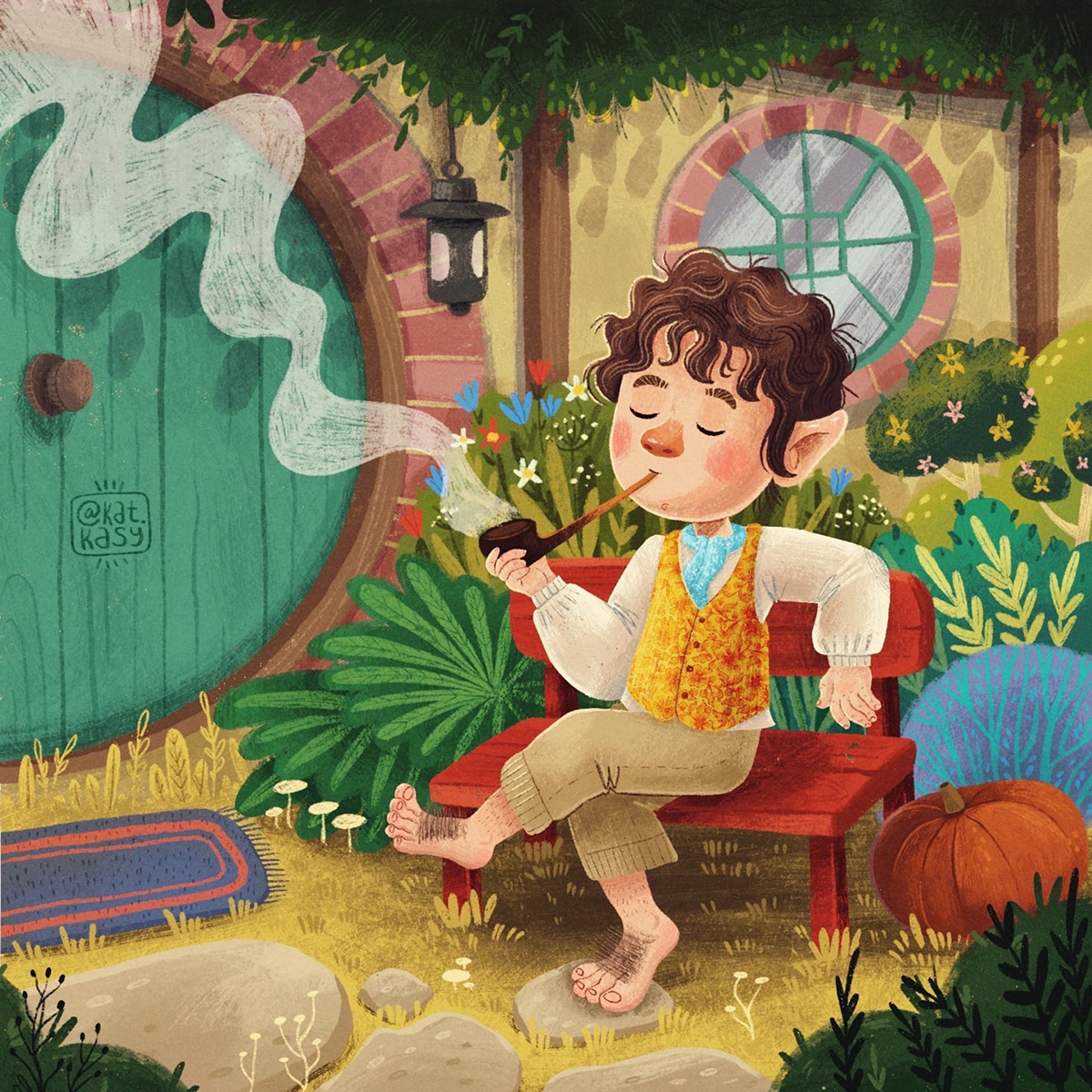 Character design  book illustration Digital Art  fanart ILLUSTRATION  kids illustration hobbit Bilbo Baggins bilbo