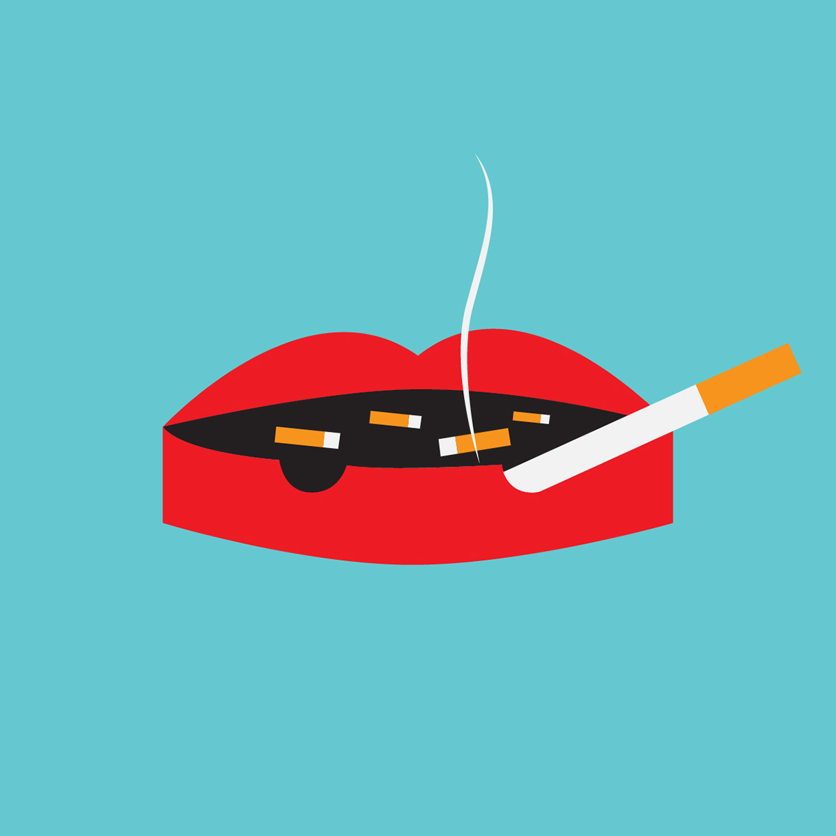 smoking liptray ashtray lip cigarettes metaphor pun visual motivation quit smoking quit killing stop Paradox Poetry 
