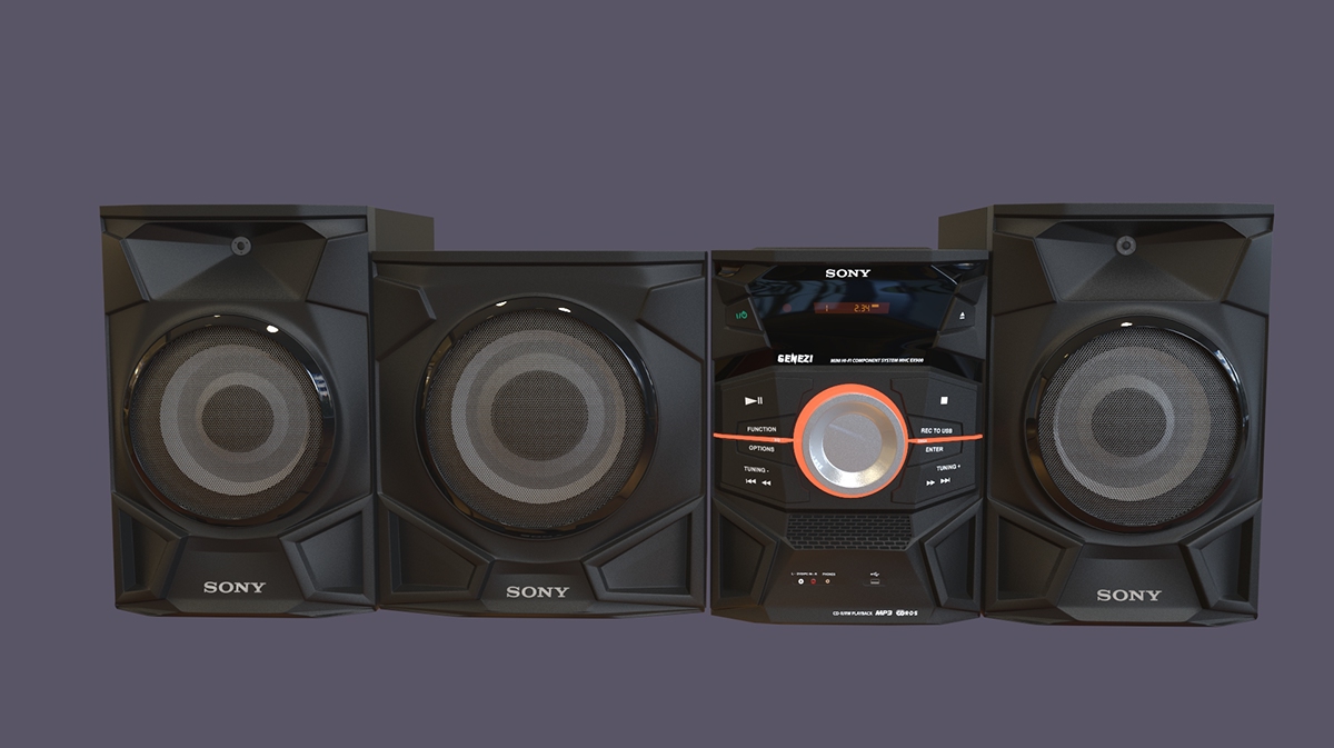 modelado 3d modelado 3ds max minicomponente audio system model Sony
