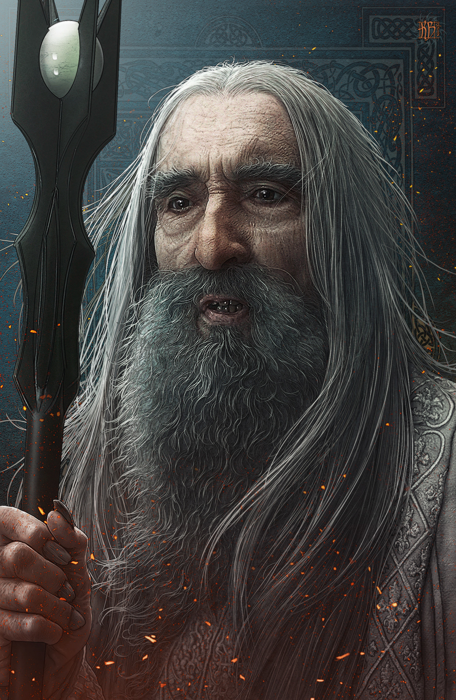 digitalart digitalpainting fanart fantasyart hobbit hobbitart LOTR lotrart portrait saruman