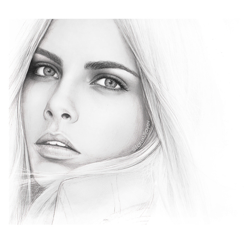 My portrait drawing of Cara Delevingne! on Behance