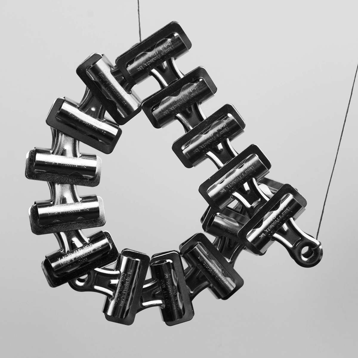 poster clips type lettering chrome b&w
