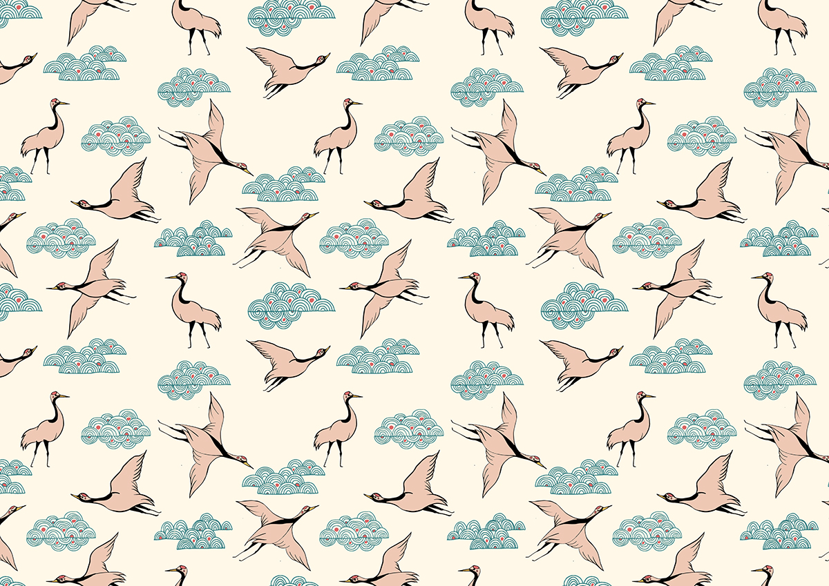 pattern wallpaper surfacedesign carne clouds chinese japanese asian