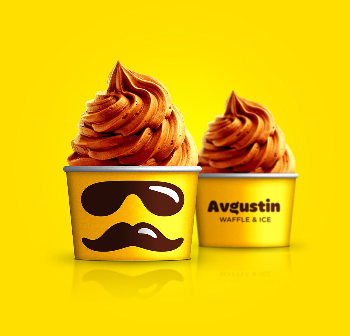 ice cream cool avgustin yellow bar waffle Sunglasses mustache hair