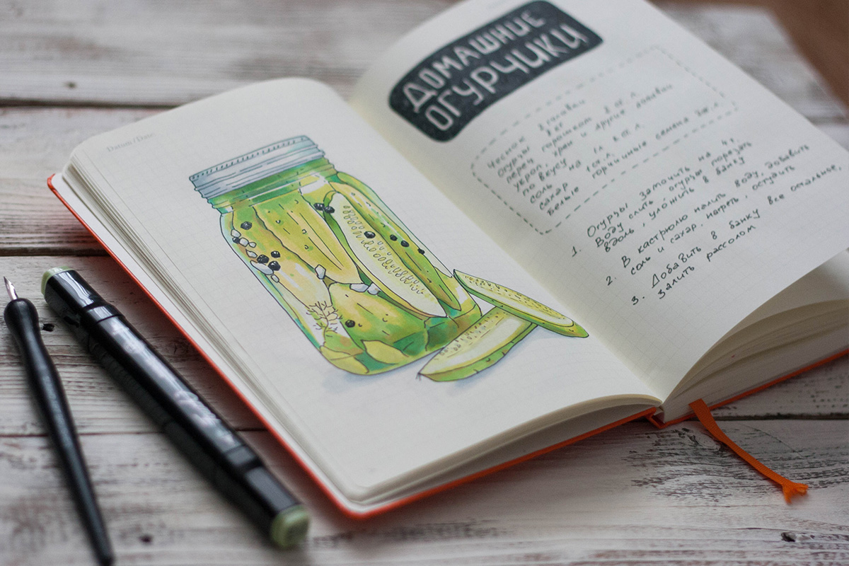 sketch sketchbook Marker Food  recipe recipe book touch twin