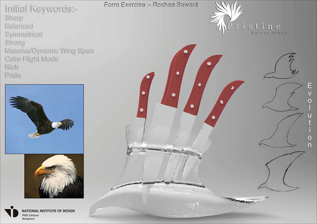 knives display stand Retail Form eagle biomimicry surreal