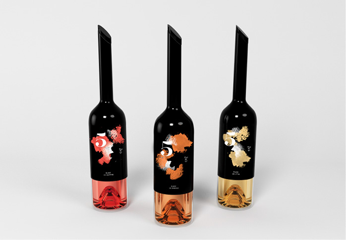 Adobe Portfolio Packaging vin wine bottle 5 sens senses texture strategy design