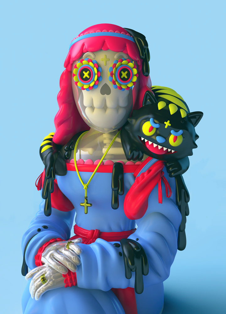 Grand Chamaco 3D skull pictoplasma berlin Piñata chamaco mexico Muta Muerta Marco