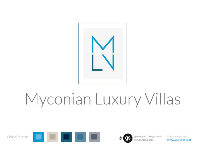 logo Proposal concept gsdesigns GeorgeSiganos Myconos real estate Mykonos luxury villas luxury Villas