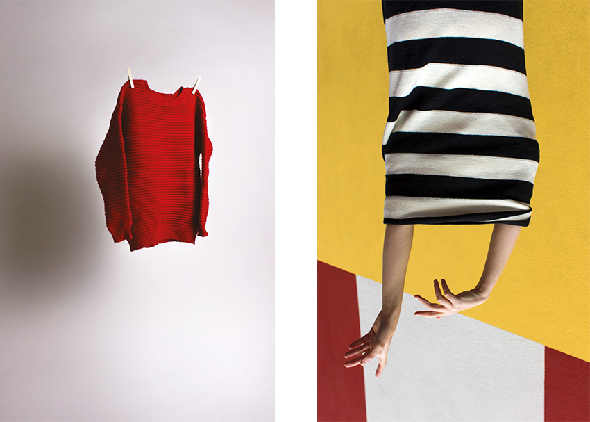 Fashion  clothes hidden photoshoot stripes Primary colors blue red yellow adobeawards