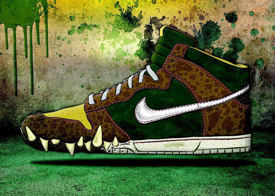 Nike digital design ILLUSTRATION  sneaker crocodile design