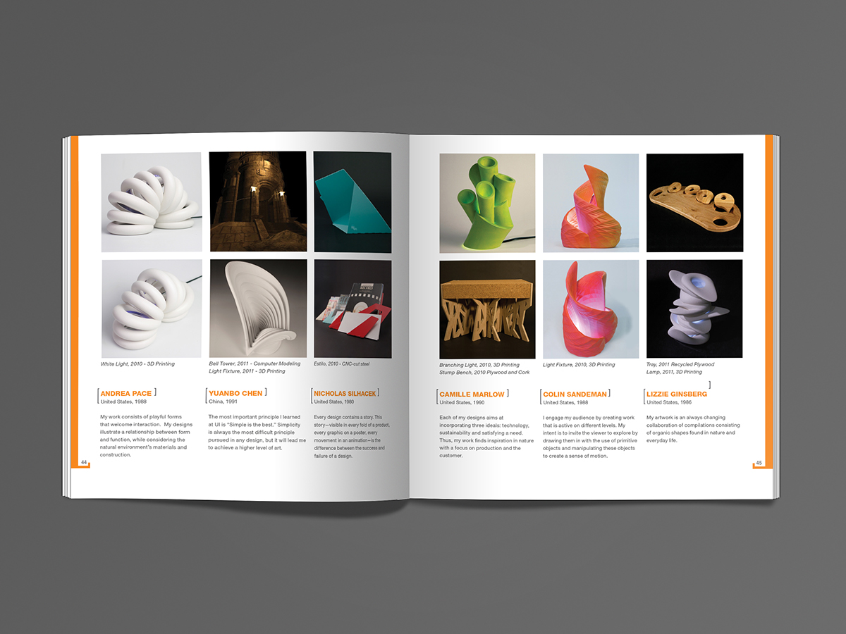 graphic Catalogue Exhibition  design orange helvetica