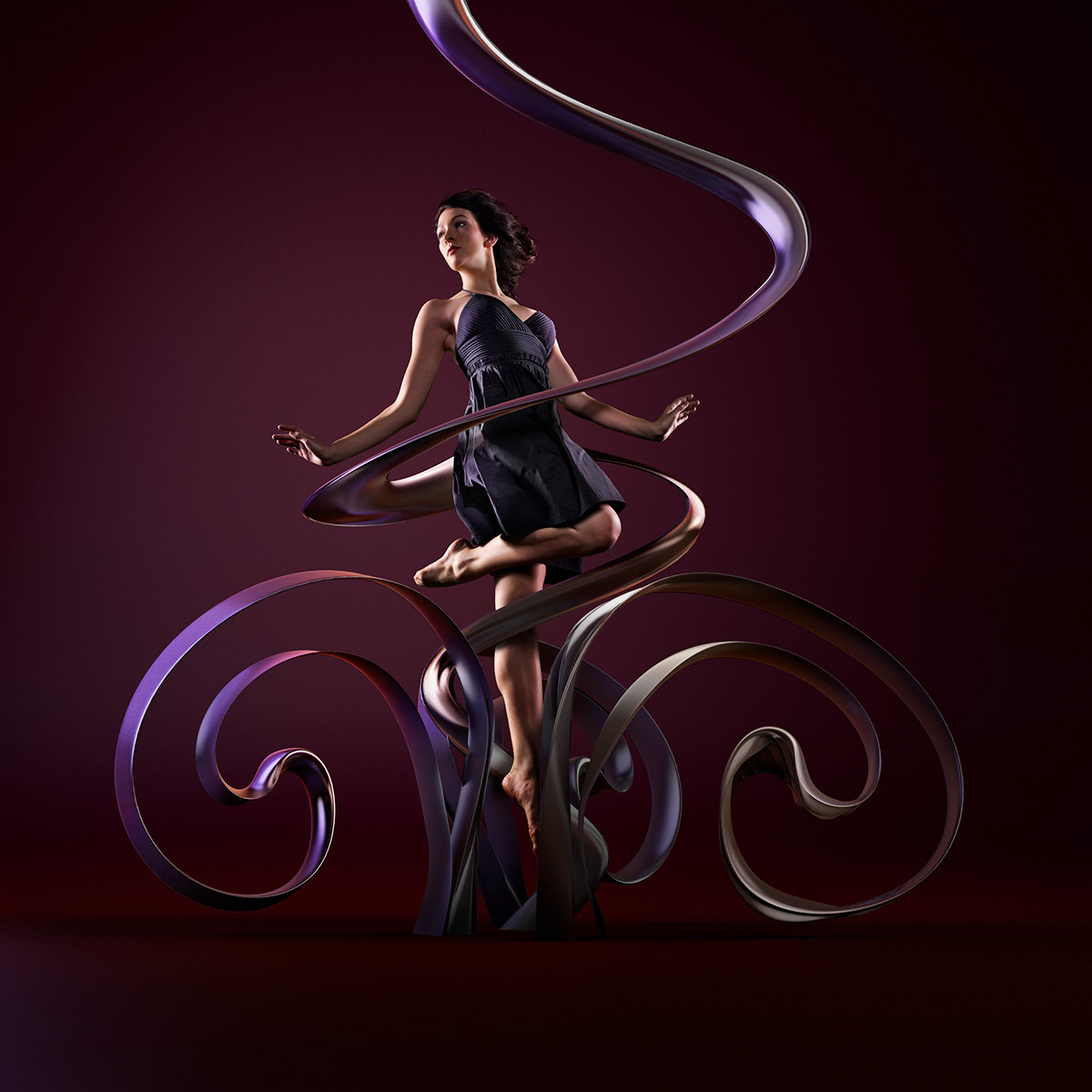 CGI  dancers  studio 3D sports sculpture wacom