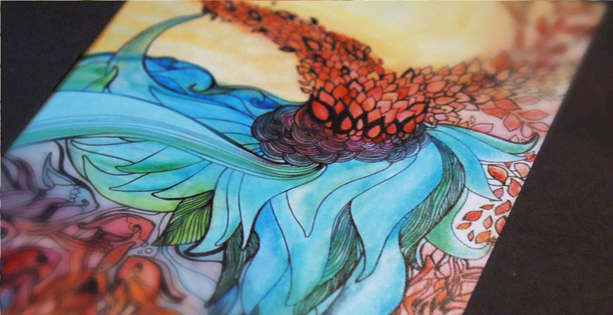 screen print flower colorful fish petals watercolors michael ende momo flores horarias