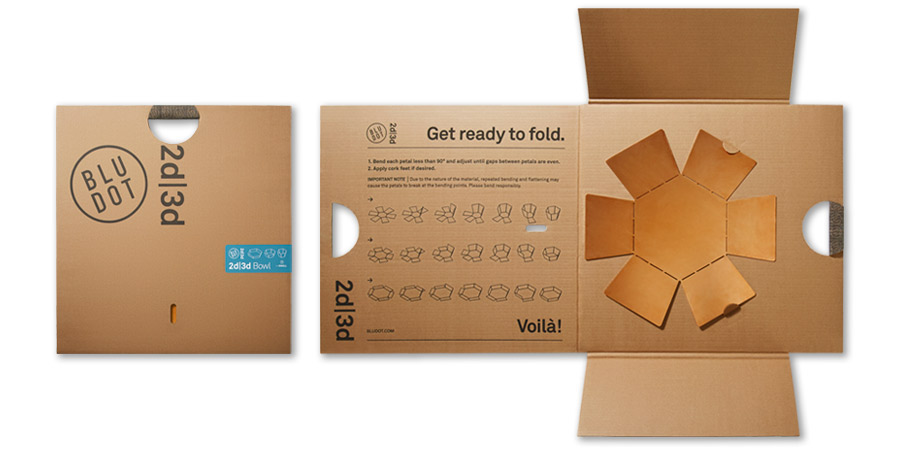 design Packaging blu dot corrugated fold simple