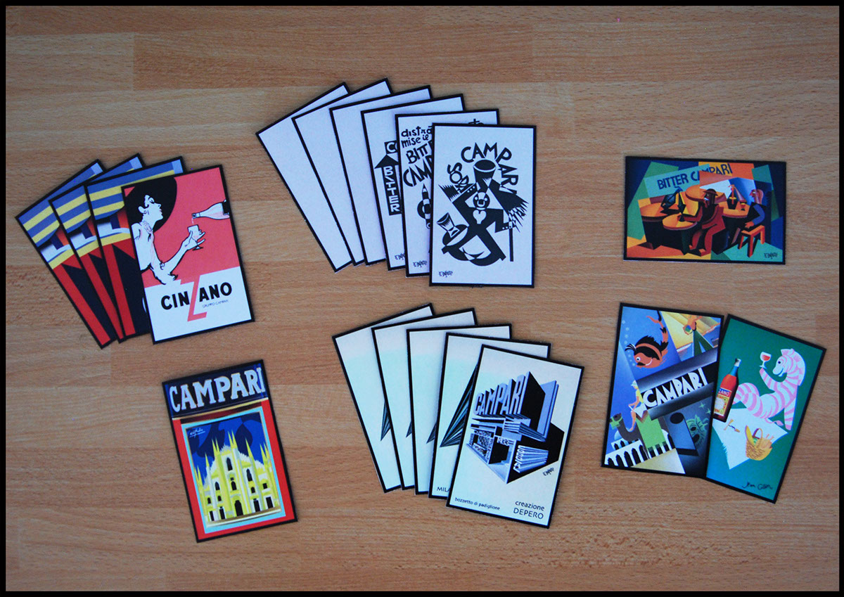playing card Campari bitter cinzano carte da gioco Carte Ida Mandolini grafica mazzo di carte ied IED milano Illustrator craft