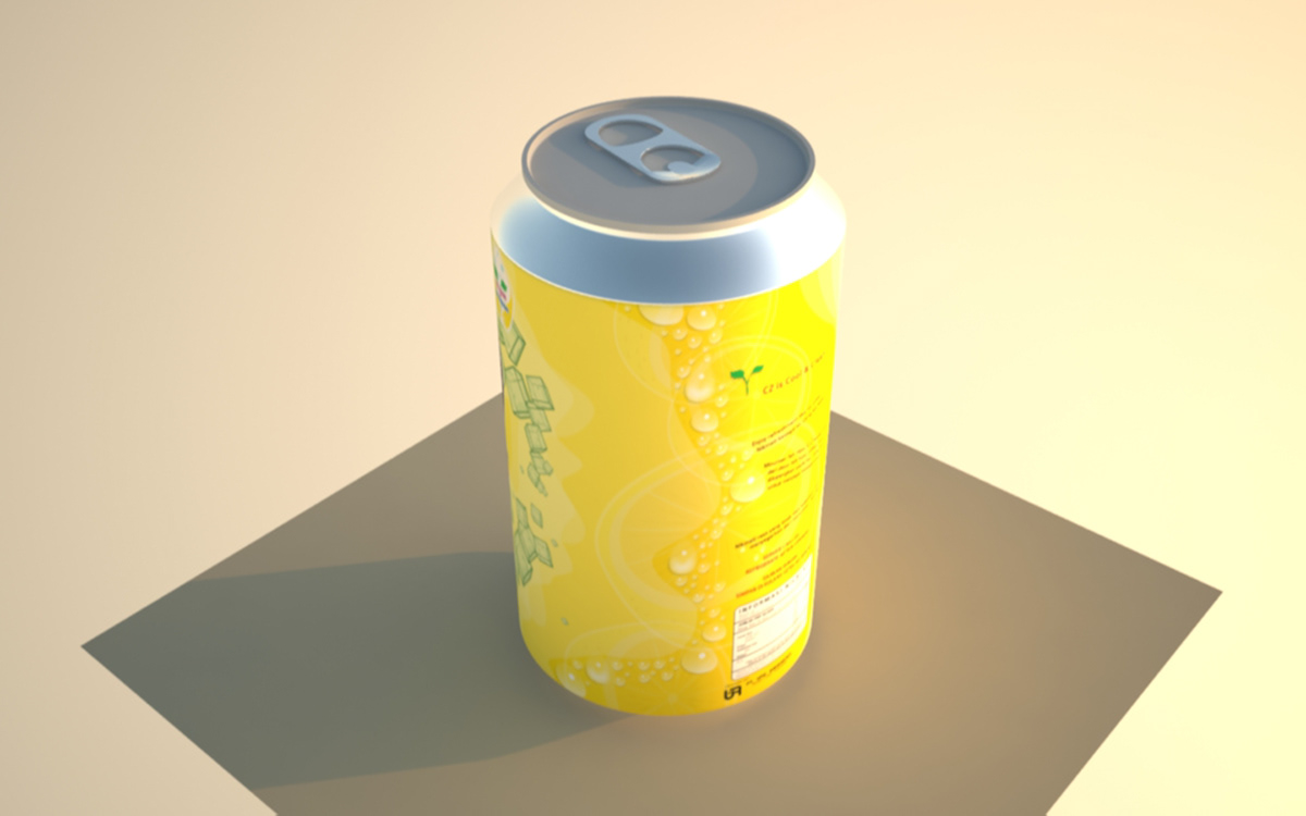 drinks package brands design yellow lemon can Mockup
