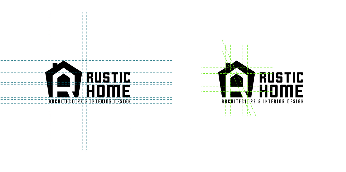 logo branding Rusitc Home Architecture and Interior negative space