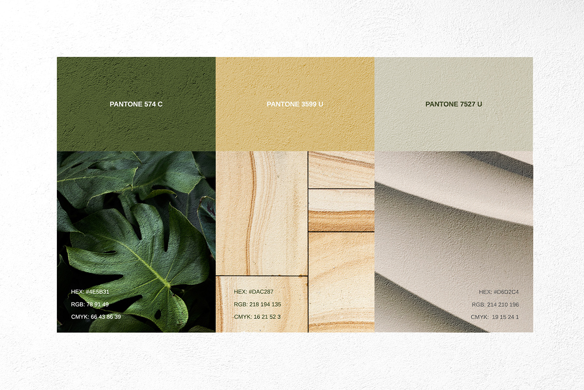 brand branding  golden leaf logo Minimalism Nature Plant residential visual identity
