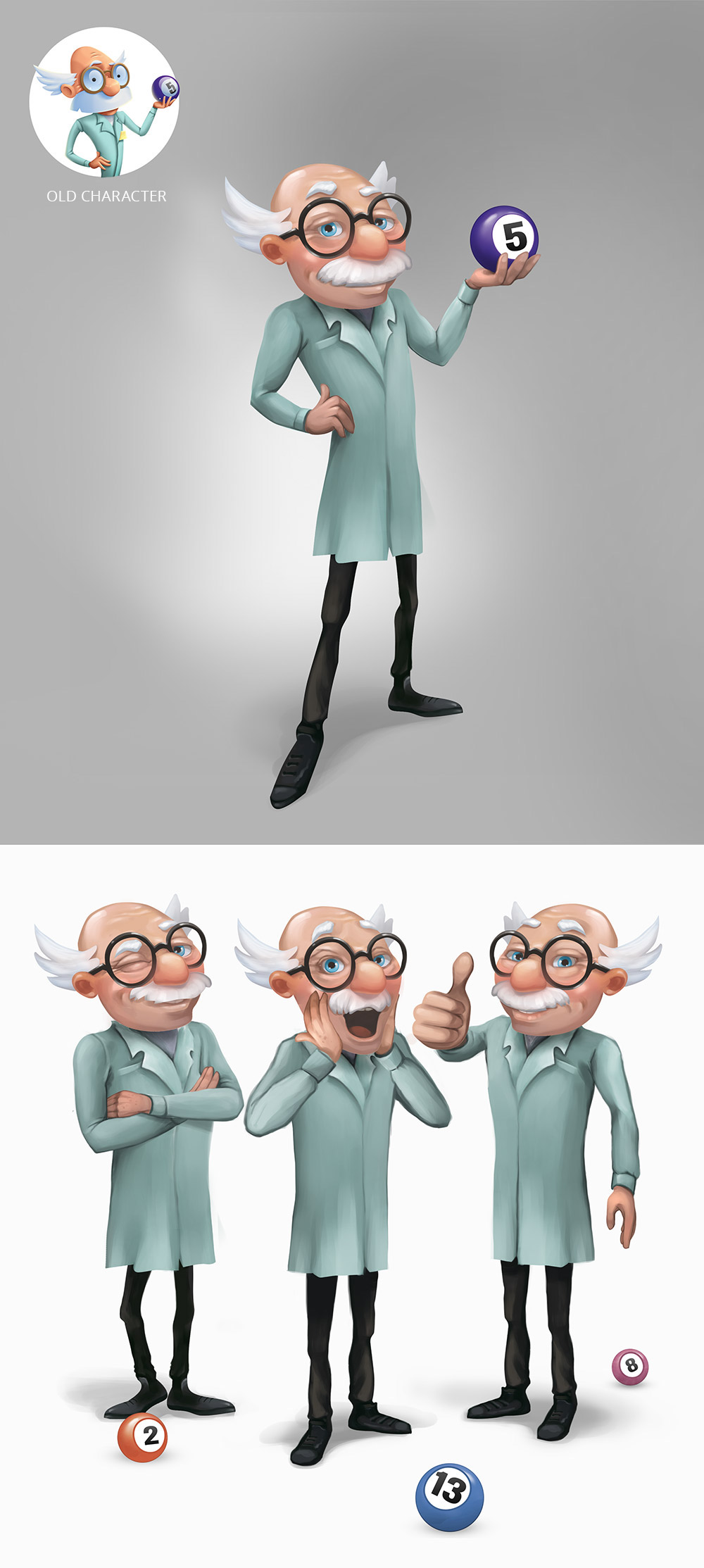 bingo doctor Character male character glasses ball game
