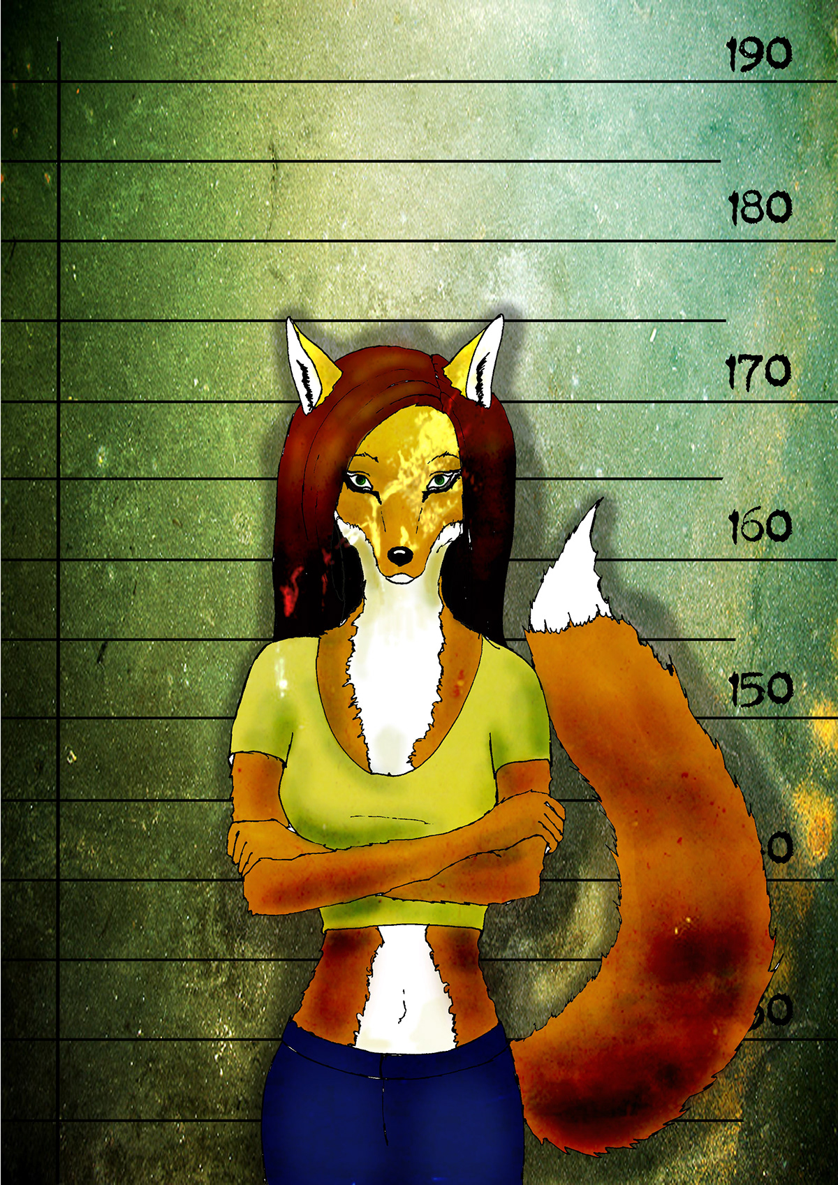 FOX furry Character imprisoned robot grunge