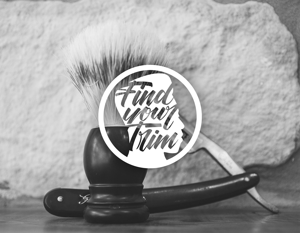 logo lettering henad-lettering barber barbershop app Website custom type Silhouette branding 