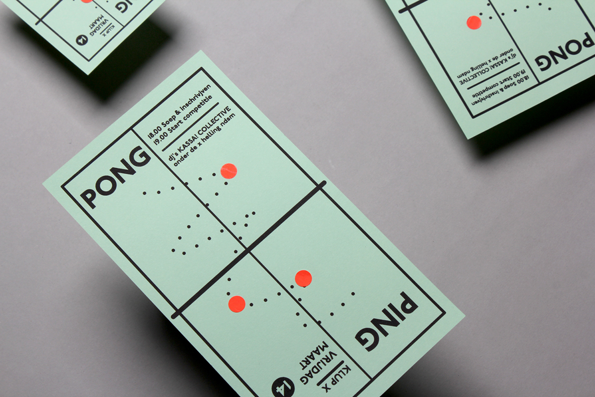 ping pong fluorescent 2 ways sizes flyers poster identity festival amsterdam NDSM game Playful Customise stickers
