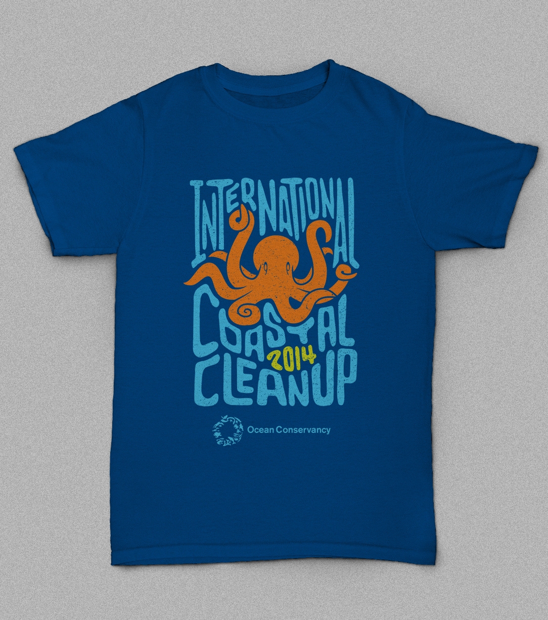t-shirt Ocean Conservancy ICC international coastal cleanup graphic design Ocean octopus Cleanup