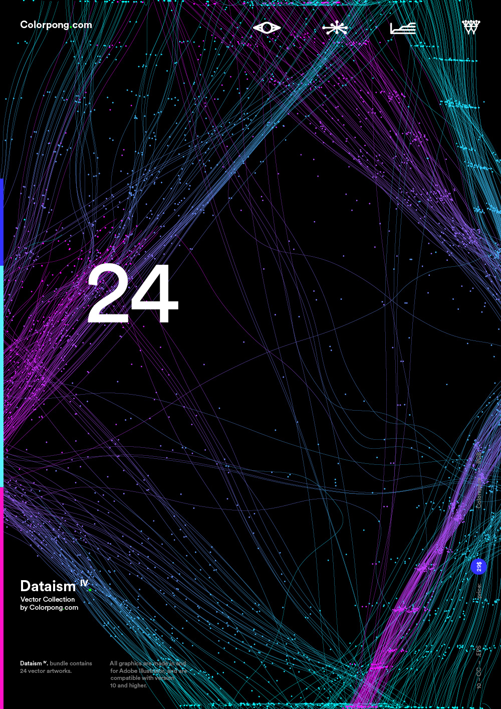 Data data visualisation datavis dataviz branding  particles lines modern gradient graph