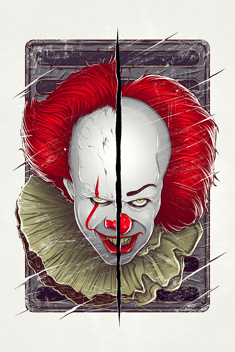 poster clown ILLUSTRATION  fan pennywise movie poster Fan Art photoshop Illustrator vector