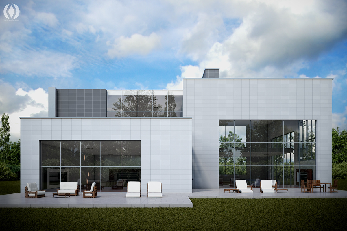House Rendering  modern architecture visualization modern house contemporary design rendering glass exterior