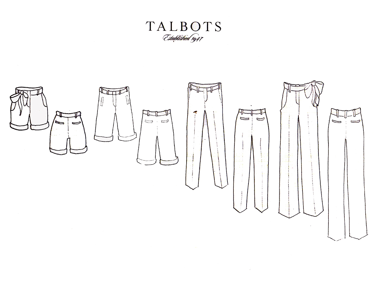 Talbots fashion design fashion illustration Flats Model Drawing fashion sketching color swatches fabric trend research current trends