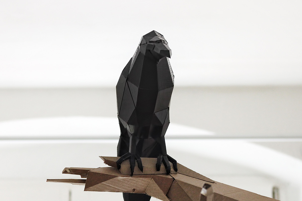 Tree   paper  papercraft  branch  crow raven