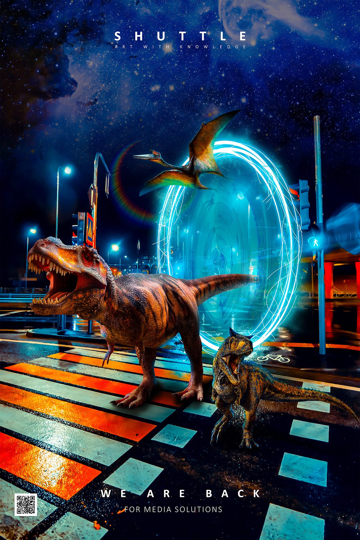 Dinosaur gradient t-rex Jurassic World Photo Manipulation  photoshop portal trend color time travel