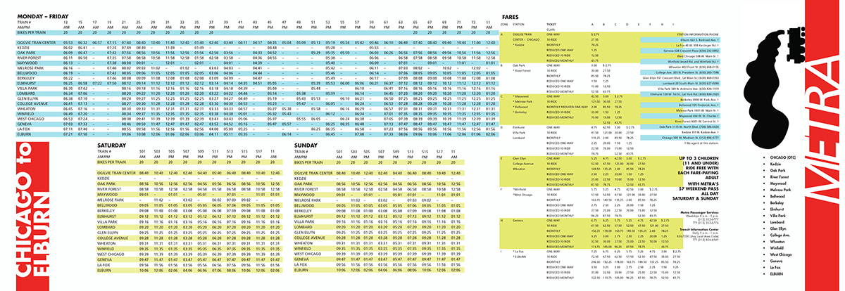 Adobe Portfolio train schedule visual organization