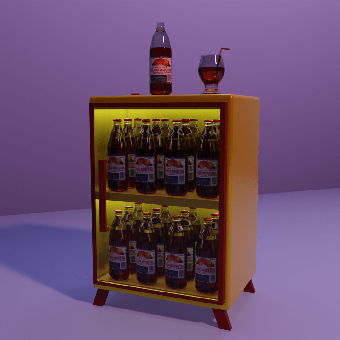 3d modeling bebida beverage blender 3d cajuina nordestina drink freezer frigobar Modelagem 3D nordeste